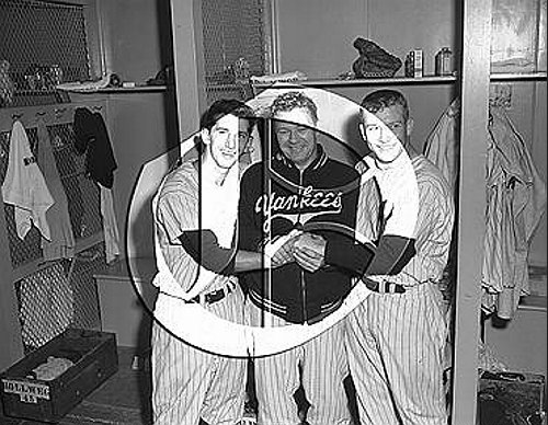Billy Martin, Ed Lopat and Mickey Mantle56N0258